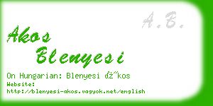 akos blenyesi business card